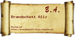 Brandschott Aliz névjegykártya